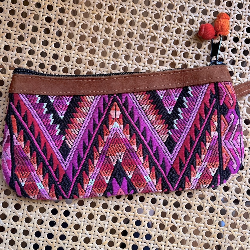 Huipil clutch chevron pattern handmade